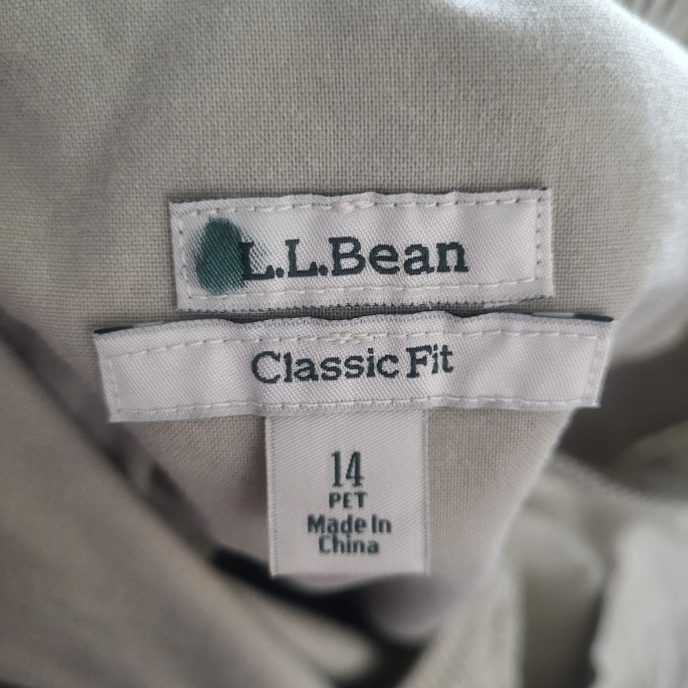 LL. Bean 100% Cotton Capris Casual Granola Girl Womens Size 14P Classic Fit - Picture 6 of 7